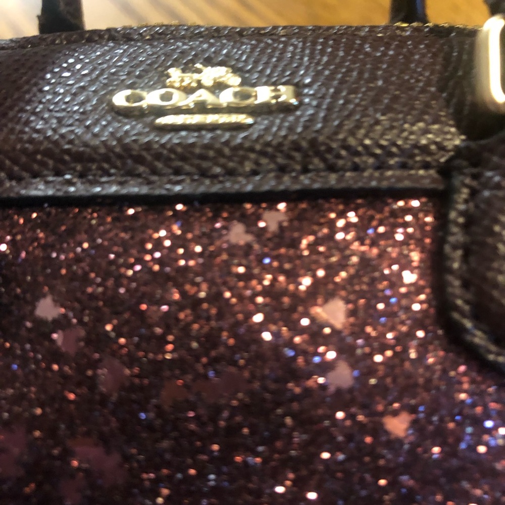 Genuine Coach red glitter purse. NWT